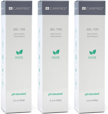 CariFree Gel 1100 (Mint): Anti-Cavity Fluoride Toothpaste, Cavity Prevention, Freshens Breath and Moistens Mouth, Dentist Recommended for Oral Care (3-Pack)