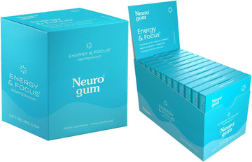 Neurogum Energy Caffeine Gum (162 Pieces) - Sugar Free With L-Theanine + Natural Caffeine + Vitamin B12 & B6 - Nootropic Energy & Focus Supplement For Women & Men - Peppermint Flavor