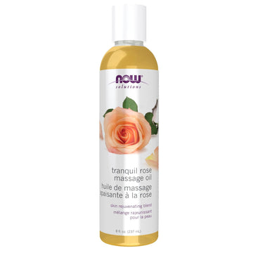 Now Foods Solutions, Tranquil Rose Massage Oil, Body Moisturizer For Dry Sensitive Skin, Promotes Healthy-Looking Skin, 8-Ounce