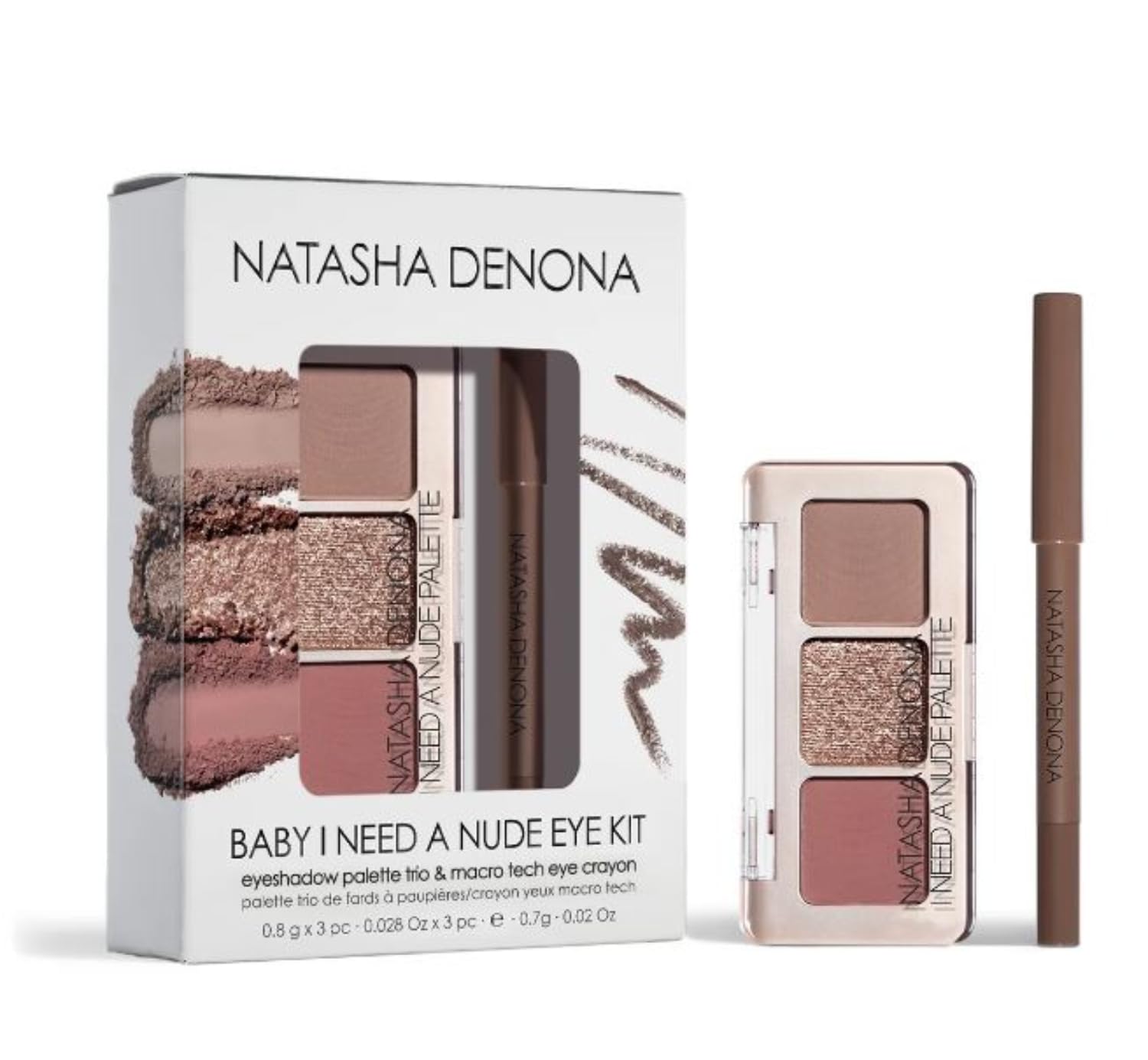 Natasha Denona Special Edition Baby I Need A Nude Kit - Eyshadow Palette Trio & Mini Macro Tech Eye Crayon