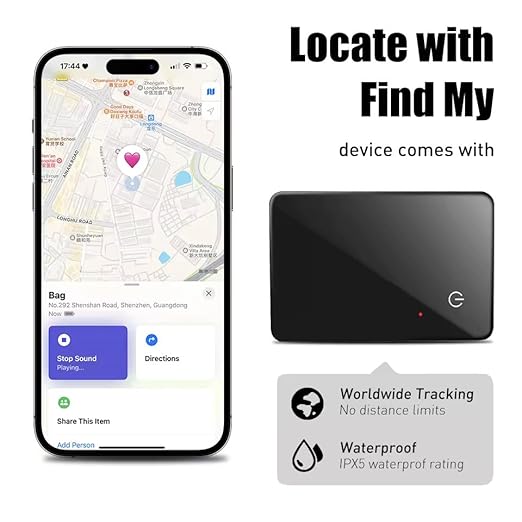 Bluetooth Tracker,Air Smart Card Wallet Finder – Thin Bluetooth Tracker for FindMy APP (iOS Only), Item Locator for Wallets and Luggage Tags