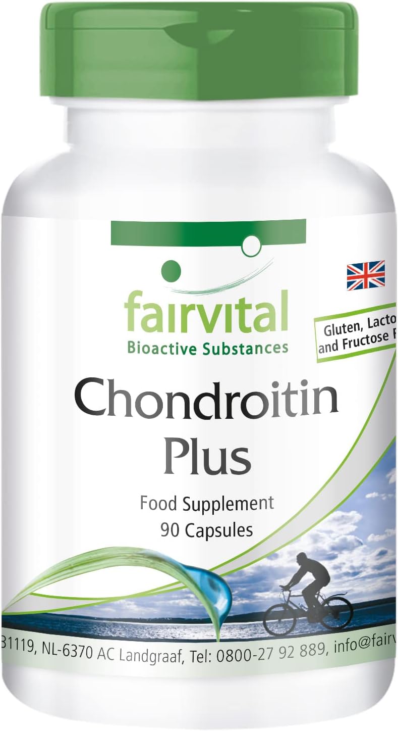 Fairvital | Chondroitin Plus - HIGH DOSAGE - 90 capsules - with chondroitin, vitamin D, vitamin E, calcium and hyaluronic acid