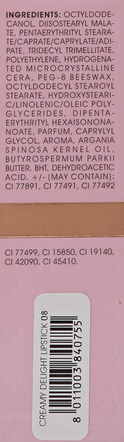 Naj-Oleari Cremay Delight Lipstick Make-Up Face Woman 08 Rosa Mallow