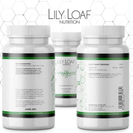Lily & Loaf Vitamin D3 High Strength (Vegan), 4000Iu (100Mcgs), 90-Day Supply