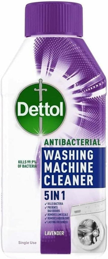 Dettol Antibacterial Washing Machine Cleaner, Removes Limescale, Dirt & Bad Odours, Lavender 250Ml (Pack Of 2)