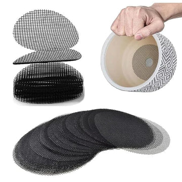 Flower Pot Bottom Hole Mesh Pad – Bonsai Drainage Netting for Plants & Garden Pots(50pcs 10cm) Packof2