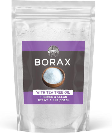 Birch & Meadow Borax With Tea Tree Essential Oil, 1.5 Lb, Fresh Scent, Cleaning & Laundry