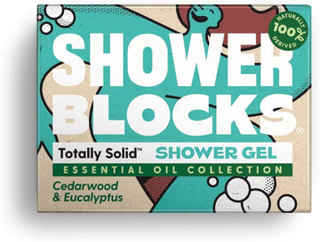 Shower Blocks - Cedarwood & Eucalyptus Solid Shower Gel | Plastic, Sls, Sles & Paraben Free | 100% Natural & Vegan | Moisturising Body Soap For The Shower