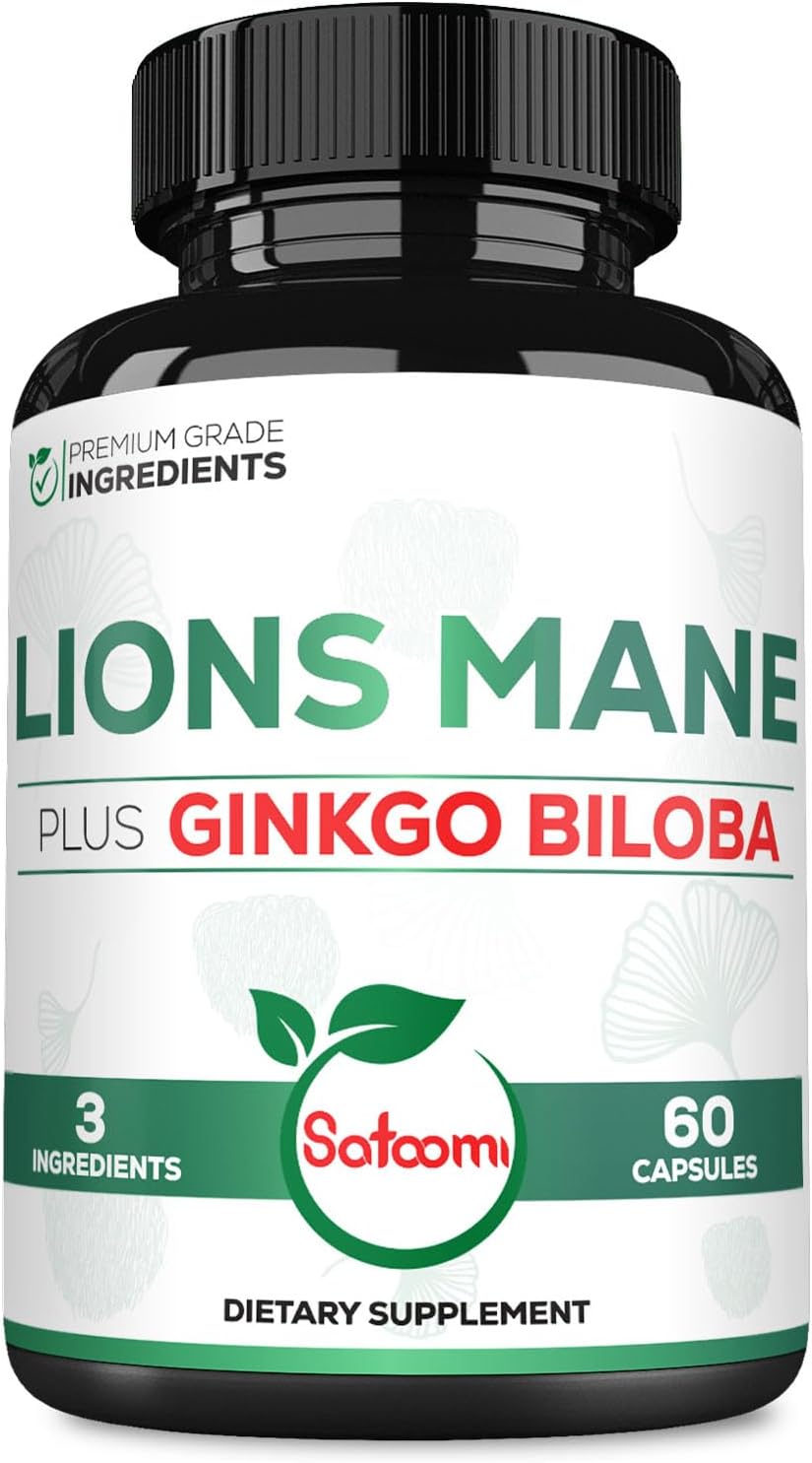 Satoomi Lions Mane Supplement Capsules With Ashwagandha Supplement - 270 Capsules - High Concentrated For Restful Mind, Brain Health, Immune System & Focus Support - Gluten-Free, Non-Gmo