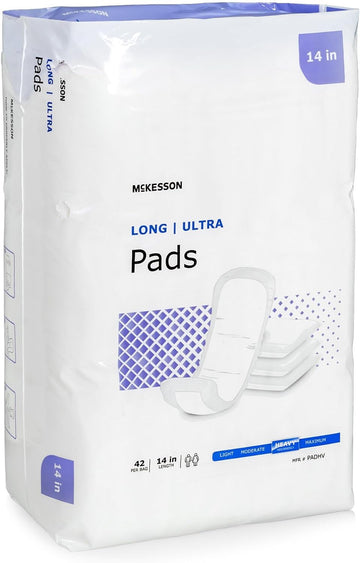 McKesson Ultra Pads for Women, Incontinence, Heavy Absorbency, 14 in, 42 Count, 1 Pack