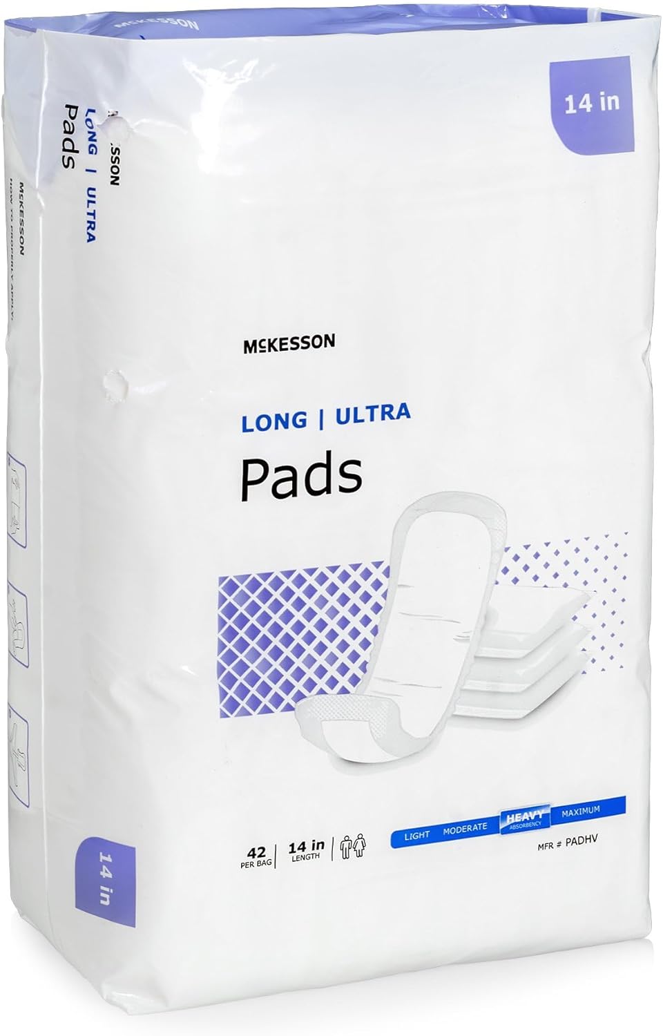 Mckesson Ultra Pads For Women, Incontinence, Heavy Absorbency, 14 In, 42 Count, 1 Pack