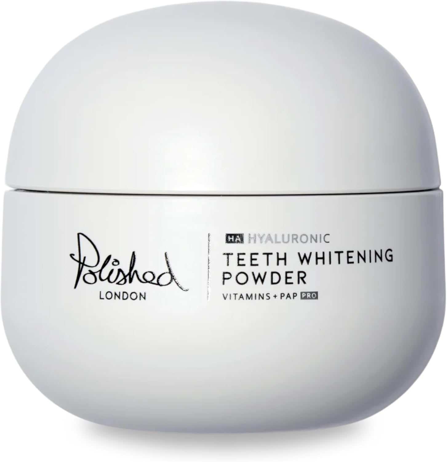 Polished London Hyaluronic Teeth Whitening Powder - Dentist-Formulated Teeth Whitener, Enamel-Safe Oral Beauty Innovation - Teeth Whitening & Teeth Stain Remover - Fresh Mint Flavour - 6-Month Supply