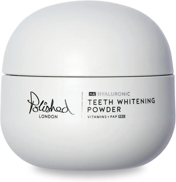 Polished London Hyaluronic Teeth Whitening Powder - Dentist-Formulated Teeth Whitener, Enamel-Safe Oral Beauty Innovation - Teeth Whitening & Teeth Stain Remover - Fresh Mint Flavour - 6-Month Supply