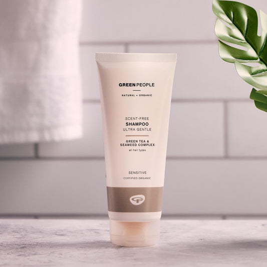 Green People Fragrance Free Shampoo - For Sensitive Scalps, Hypoallergenic - Green Tea & Seaweed - Silicone Free, Organic, Vegan - 200Ml