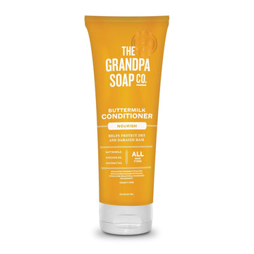 The Grandpa Soap Company Buttermilk Conditioner - Nourishing Formula To Help Strengthen And Hydrate Hair, With Coconut Oil & Silk Protein, Sulfates And Parabens Free, 8 Fl Oz
