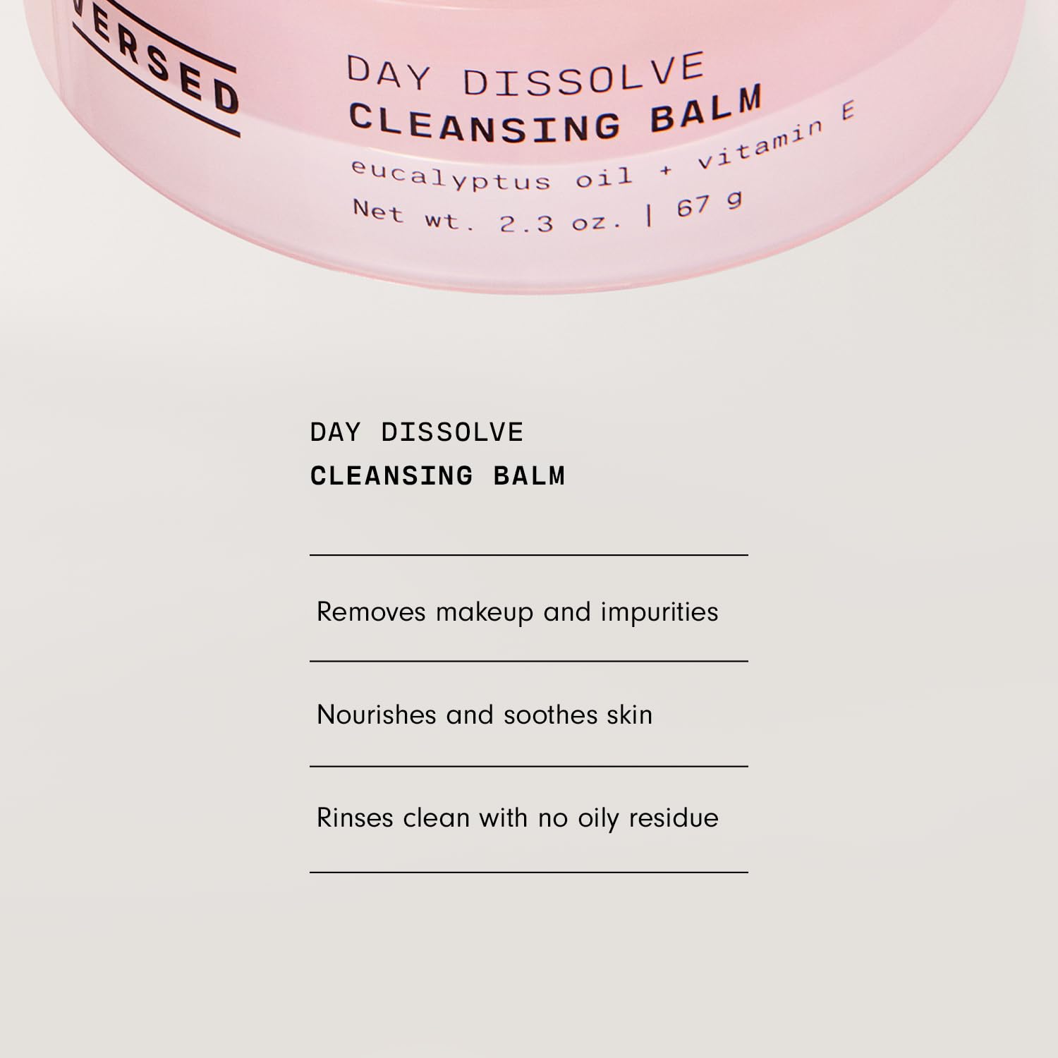 Versed Day Dissolve Cleansing Balm - Makeup Melting Balm Infused with Vitamin E + Eucalyptus Oil to Calm Skin - Oil Based Double Cleanser with Avocado + Jojoba Oil (2.3 oz) : Beauty & Personal Care