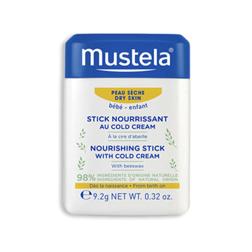 Mustela Baby Nourishing Stick - Lip & Face Moisturizer For Dry Skin - With Natural Avocado, Cold Cream & Beeswax - 0.32 Oz. - Packaging May Vary