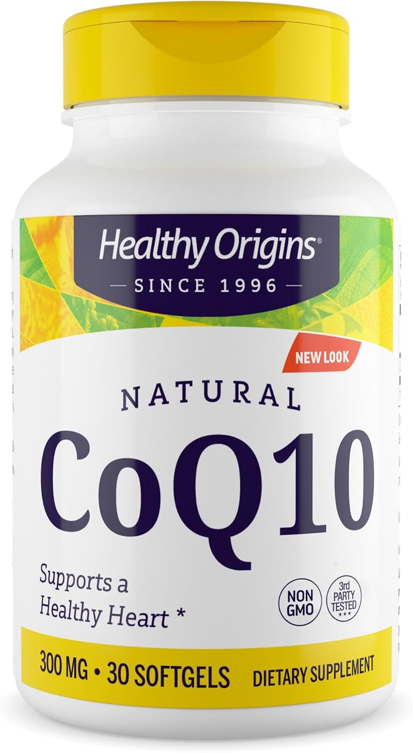 Healthy Origins® Coq10 300 Mg – Natural Trans-Isomer Ubiquinone – Yeast Fermented, Supports Heart Health & Cellular Energy – Non-Gmo 30 Softgels