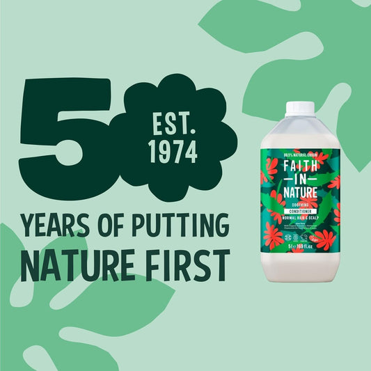 Faith In Nature Natural Fragrance Free Conditioner, Sensitive, Vegan & Cruelty Free, No Sls Or Parabens, For All Hair Type, 5L Refill Pack