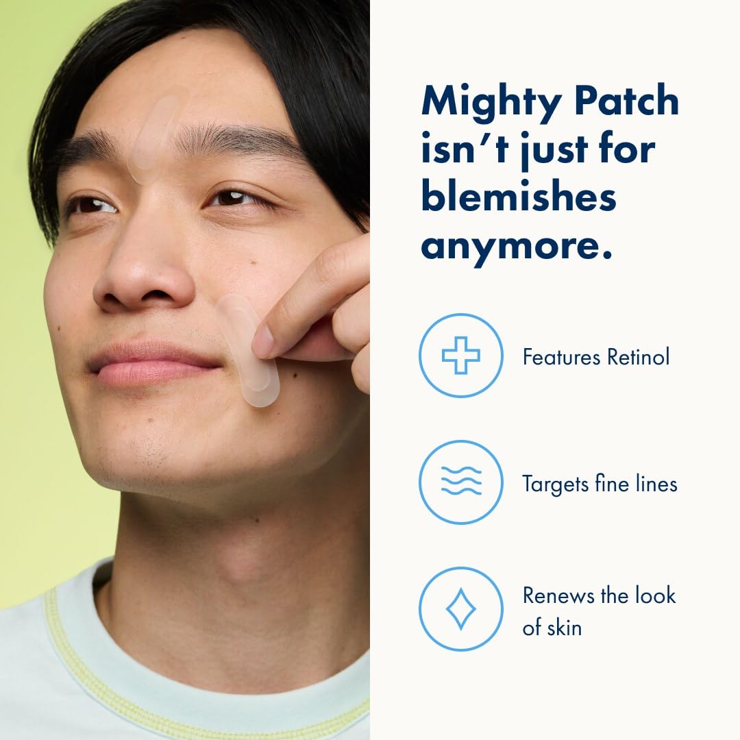 Hero Cosmetics Mighty Patch™ for Fine Lines Patches - Featuring Retinol and 1,390 dissolving Micropoint™ Points to Help Renew the Look of Skin (6 Count) : Beauty & Personal Care