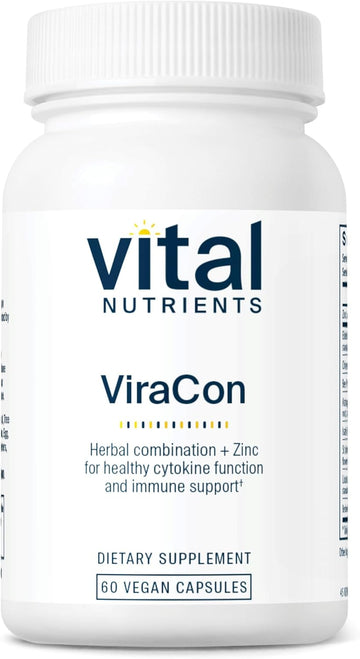 Vital Nutrients Viracon | Vegan Immune Support Supplement* | Zinc, Elderberry, Licorice Root Extract, & Other Herbs For Comprehensive Immune Support | Gluten, Dairy, Soy Free | Non-Gmo | 60 Capsules