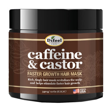 Difeel Caffeine And Castor Faster Growth Hair Mask 12 Oz