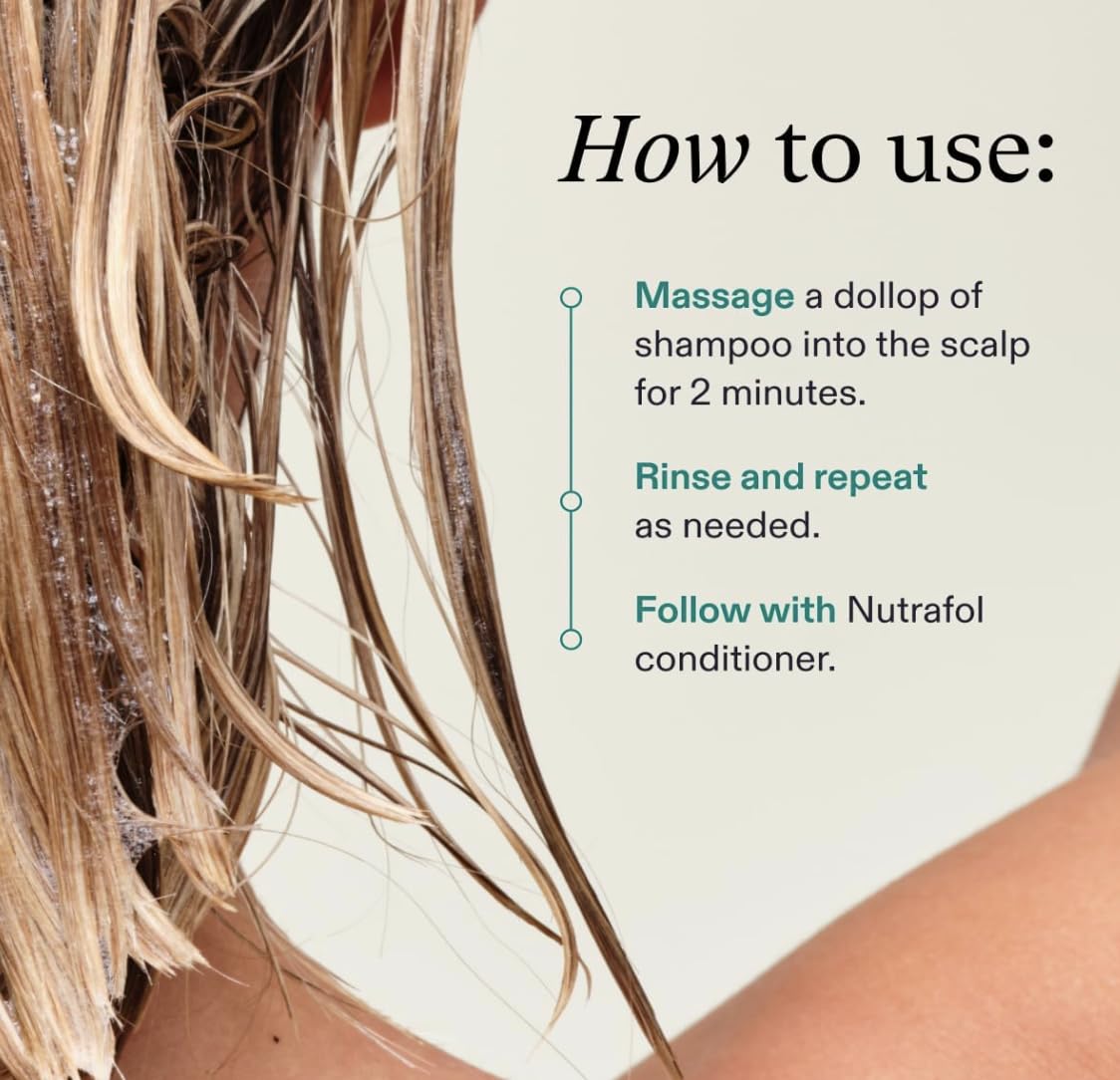 Nutrafol Shampoo, Cleanse And Hydrate Hair And Scalp, Improves Hair Volume, Strength And Texture, Physician-Formulated For Thinning Hair. Color Safe, Sultate Free - 1 Liter Bottle : Beauty & Personal Care