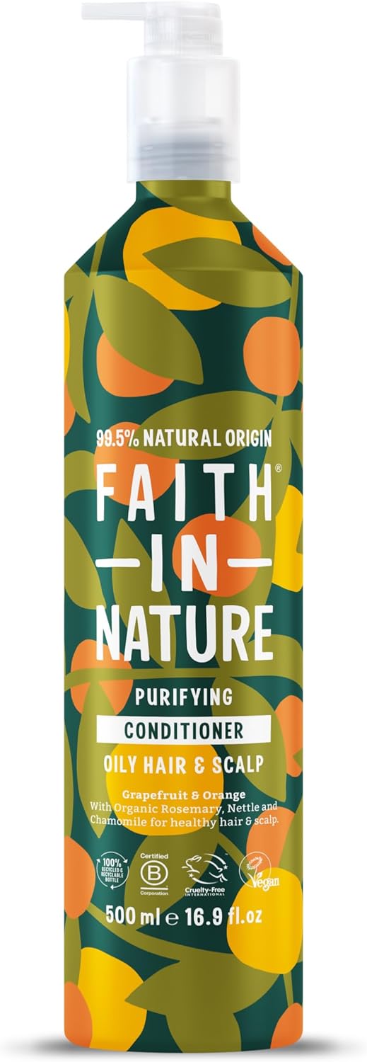Faith In Nature 500Ml Metal Bottle Natural Shea & Argan Conditioner, Moisturising For Curly Hair & Dry Scalp, Vegan & Cruelty Free, No Sls, Silicones Or Parabens