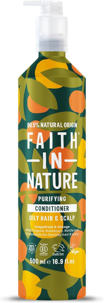 Faith In Nature 500Ml Metal Bottle Natural Shea & Argan Conditioner, Moisturising For Curly Hair & Dry Scalp, Vegan & Cruelty Free, No Sls, Silicones Or Parabens