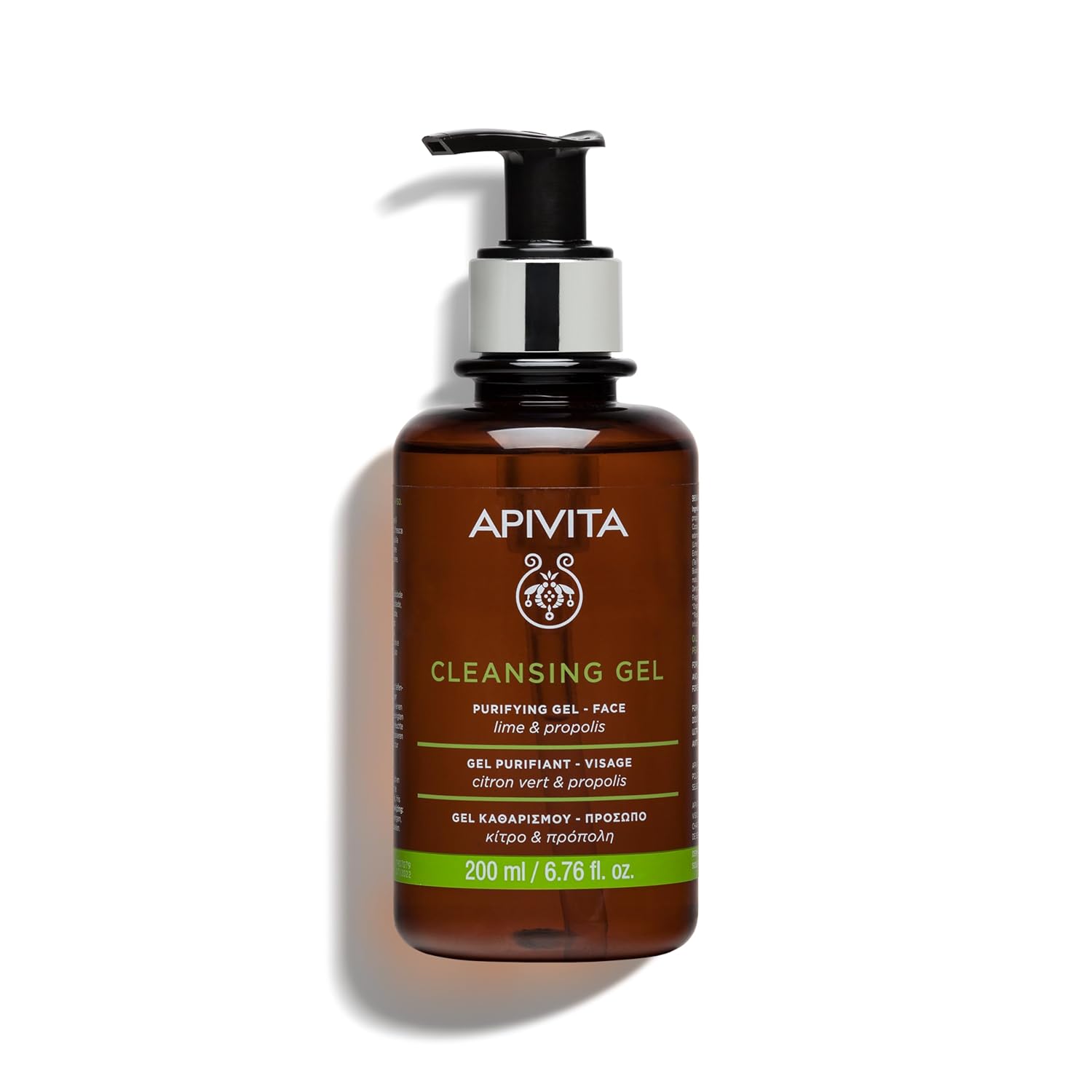 Apivita Cleansing Gel | Purifying & Oil-Balancing Gel For Face With Lime & Propolis, 200 Ml / 6.67 Oz