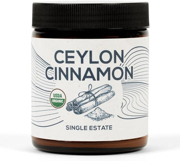 Organic Ceylon Cinnamon, Single Estate, Freshly Ground Premium Sri Lanka Cinnamon, Non-Gmo, Fair-Trade & Gluten Free In Resealable Jar For Cooking, Smoothies, Lattes & Tea