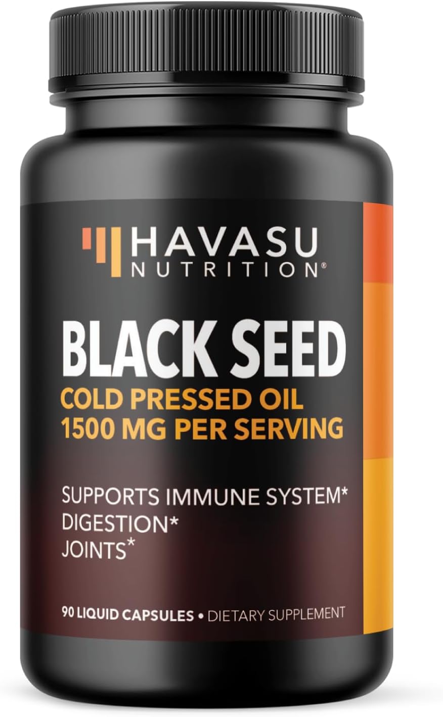 Cold Pressed Black Seed Oil Capsules - 1500Mg Black Seed Oil Supplement - Potent Antioxidant For Immune Support & Digestive Health - Hair Superfood - 90 Vegetarian Nigella Sativa Liquid Capsules