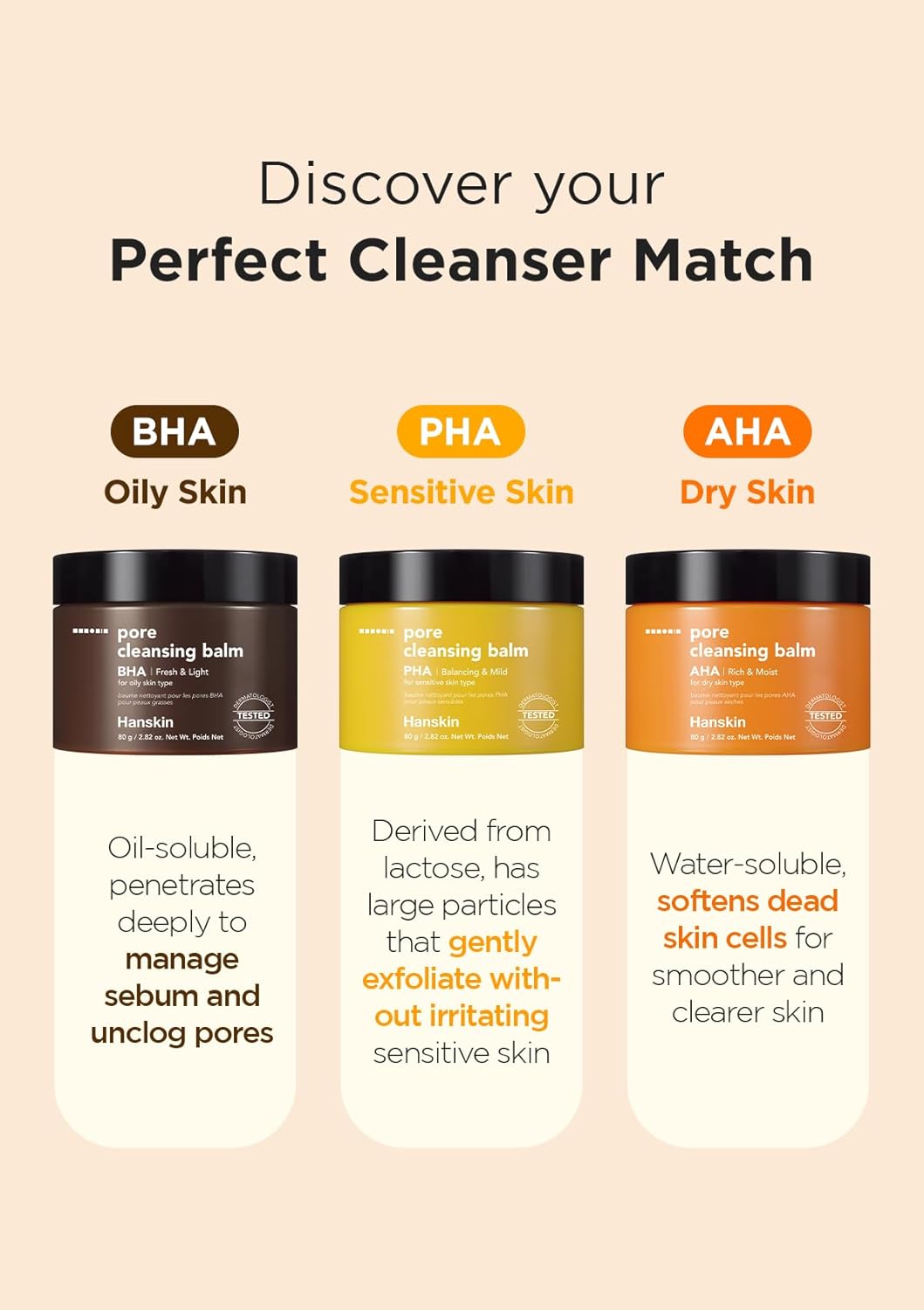 Hanskin Bha Pore Cleansing Balm, Gentle Blackhead Cleanser And Makeup Remover For Combination And Oily Skin [Bha/2.82 Oz] : Beauty & Personal Care