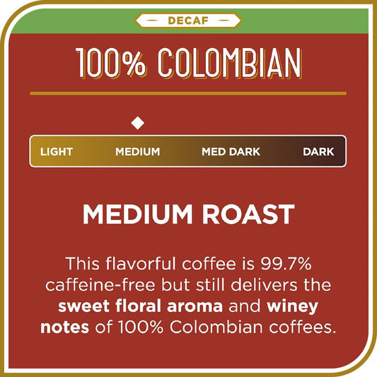 Don Francisco's Decaf 100% Colombia Supremo Medium Roast Coffee Pods - 24 Count - Recyclable Single-Serve Coffee Pods, Compatible with your K-Cup Keurig Coffee Maker (Including 2.0)