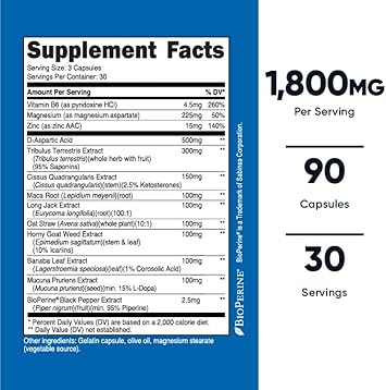 Nutricost Testosterone Support Complex (90 Capsules) -1800mg Per Serving