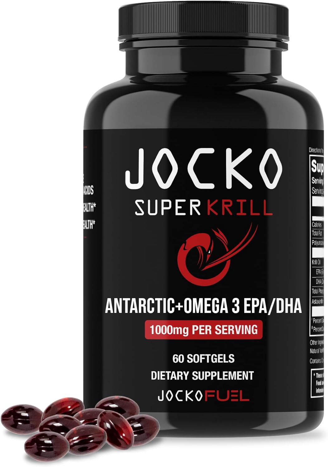 Jocko Fuel Antarctic Krill Oil Omega 3 Fatty Acid Supplements DHA & EP