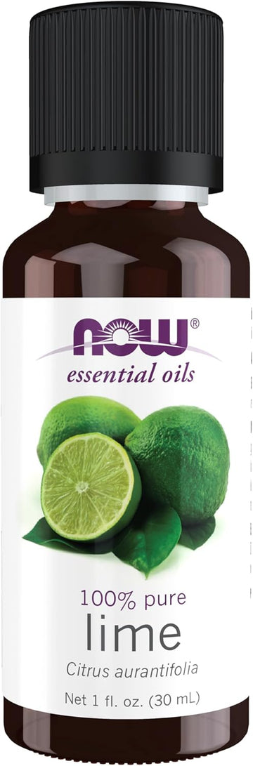 Now Essential Oils, Lime Oil, Citrus Aromatherapy Scent, Cold Pressed, 100% Pure, Vegan, Child Resistant Cap, 1-Ounce