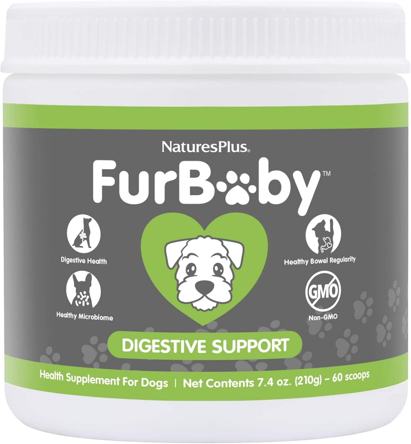 Naturesplus Furbaby Digestive Support For Dogs - 7.4 Oz - Promotes Optimal Digestion - Non-Gmo - 60 Servings