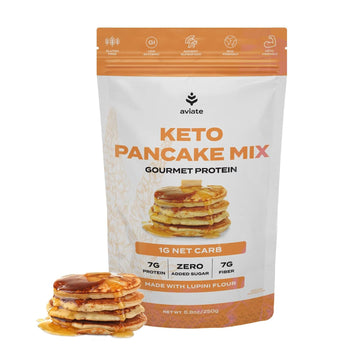 Aviate Keto Pancake & Waffle Mix - 1G Net Carb - Sugar-Free & Gluten-Free - Delicious Fluffy Keto-Friendly Breakfast Pancakes - Made With Low Carb Lupini Flour (8.8 Oz) (Pack Of 1)