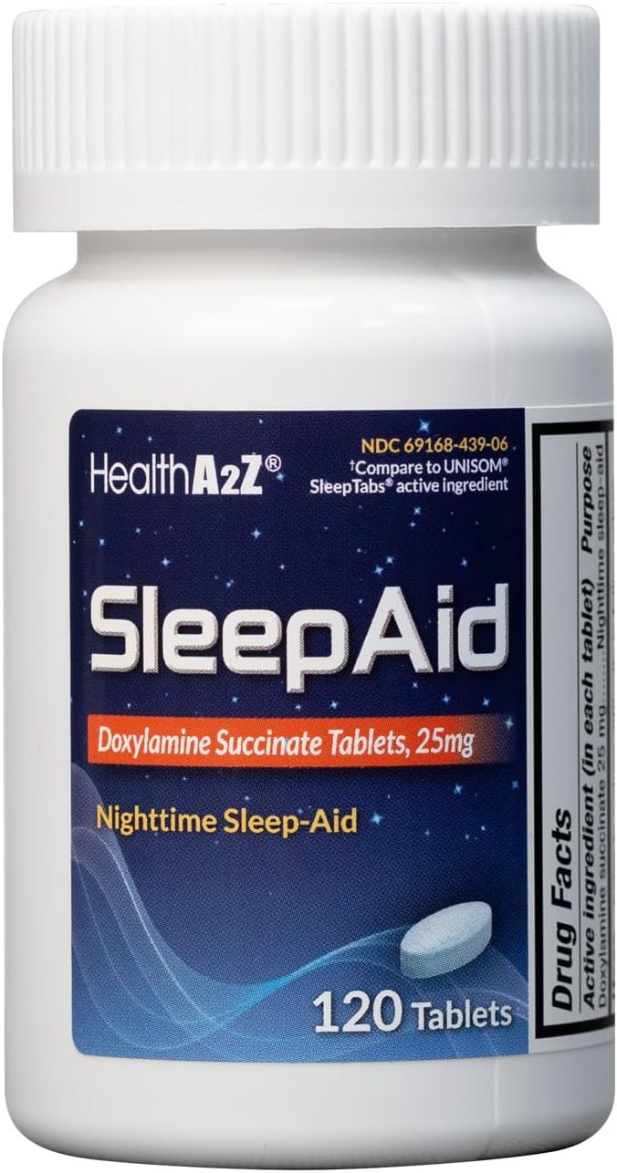 Healtha2Z® Sleep Aid | Doxylamine Succinate 25Mg | Non Habit-Forming (120 Counts (Pack Of 1))