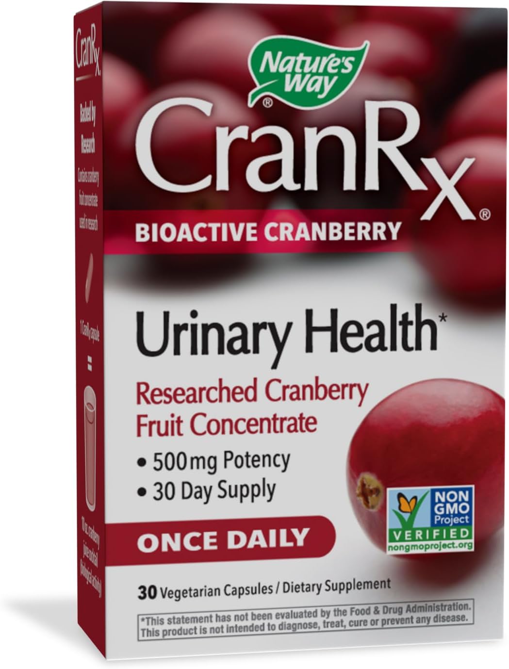 Nature'S Way Cranrx Bioactive Cranberry Urinary Health* 500Mg Potency Once Daily 30 Vcaps