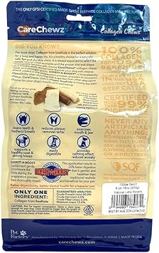 Pet Factory Carechewz Collagen 6" Little Rovers Dog Chew Treats - Natural Flavor, 8 Count/1 Pack