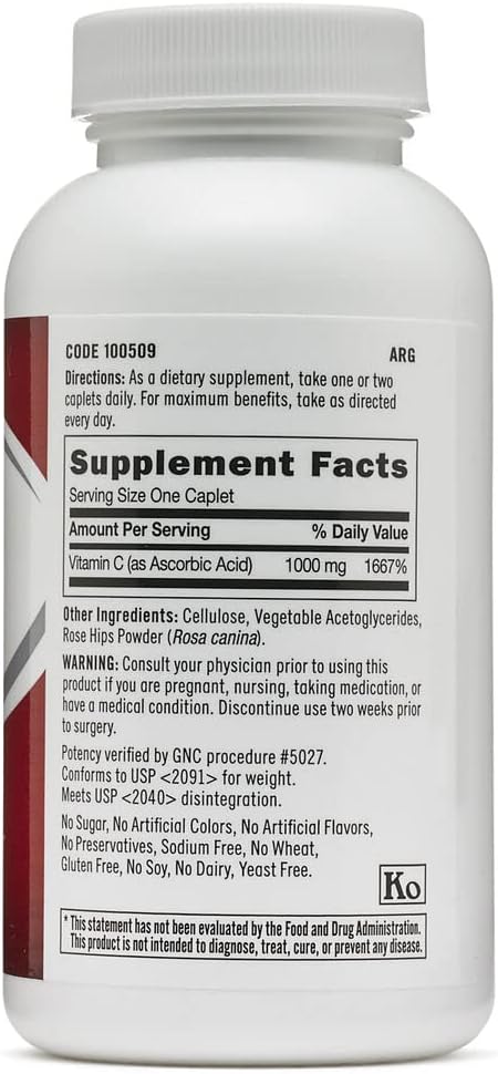 Gnc Vitamin C 1000 Mg 100 Vegetarian Caplets