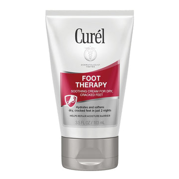 Curel Foot Therapy Cream, 3.5 Oz Soothing Lotion For Dry Cracked Feet, Quick Absorbing, With Shea Butter, Coconut Milk, And Vitamin E2