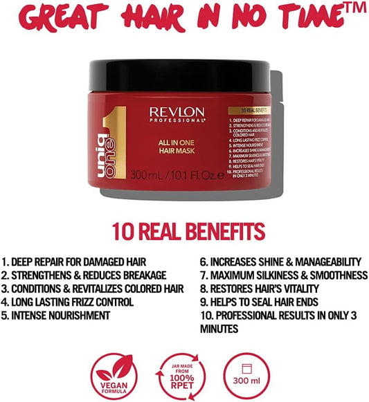 Revlon Professional Uniqone All In One Hair Mask, Strengthening Hair Mask, Restorative Hair Mask, Intensive Hair Conditioner Mask – 300 Ml