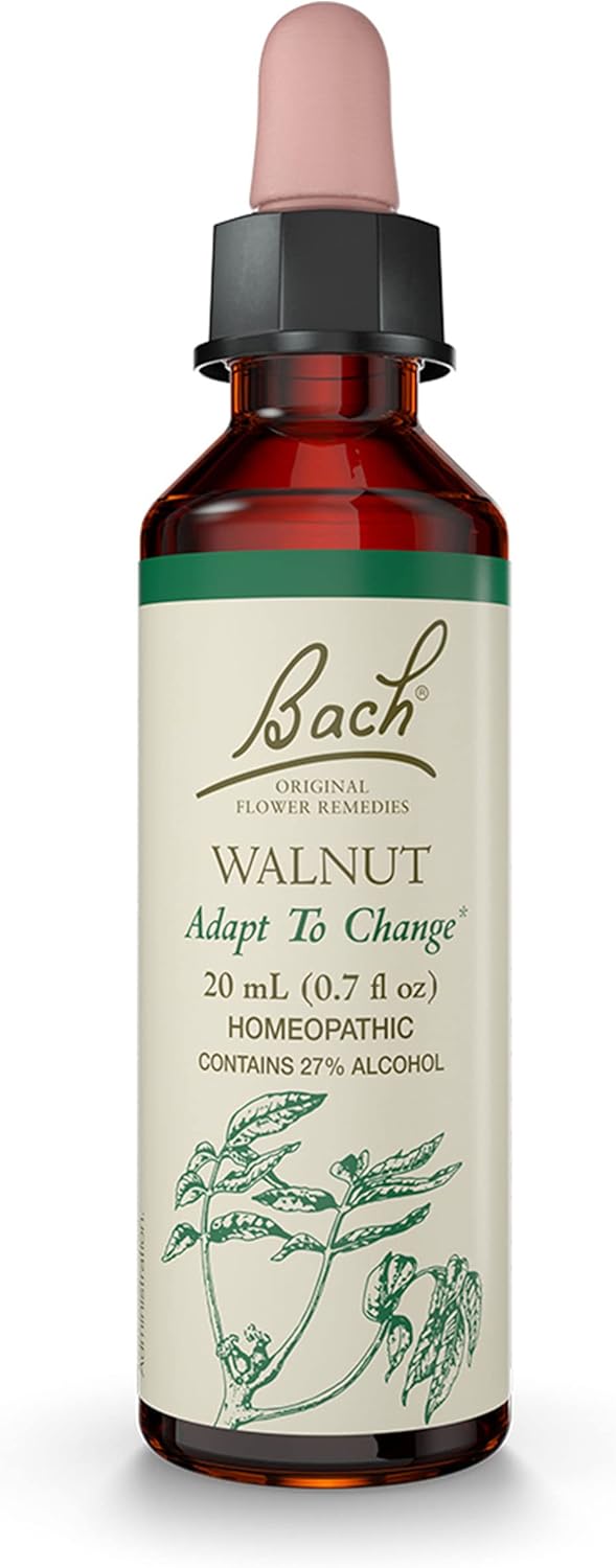 Bach Original Flower Remedies, Walnut For Adapting To Change, Natural Homeopathic Flower Essence, Holistic Wellness And Stress Relief, Vegan, 20Ml Dropper