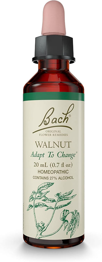 Bach Original Flower Remedies, Walnut For Adapting To Change, Natural Homeopathic Flower Essence, Holistic Wellness And Stress Relief, Vegan, 20Ml Dropper