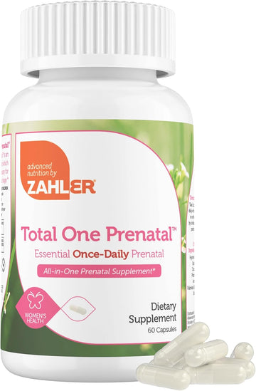 Zahler - Total One Prenatal Vitamins For Women Daily Multi Vitamin Prenatals With Folic Acid, Iron, Zinc & 19 Other Essential Vitamins & Minerals - Kosher Pre Natal Multivitamin Capsules