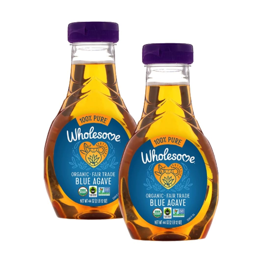 Wholesome Organic Blue Agave Nectar, Natural Low Glycemic Sweetener, Non Gmo, Fair Trade & Gluten Free, 44 Oz (Pack Of 2)