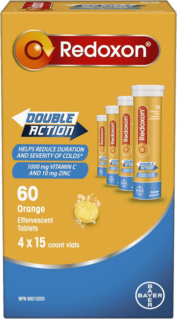Redoxon Double Action Vitamin C 100Mg And Zinc 10Mg, 4 X 15 Count